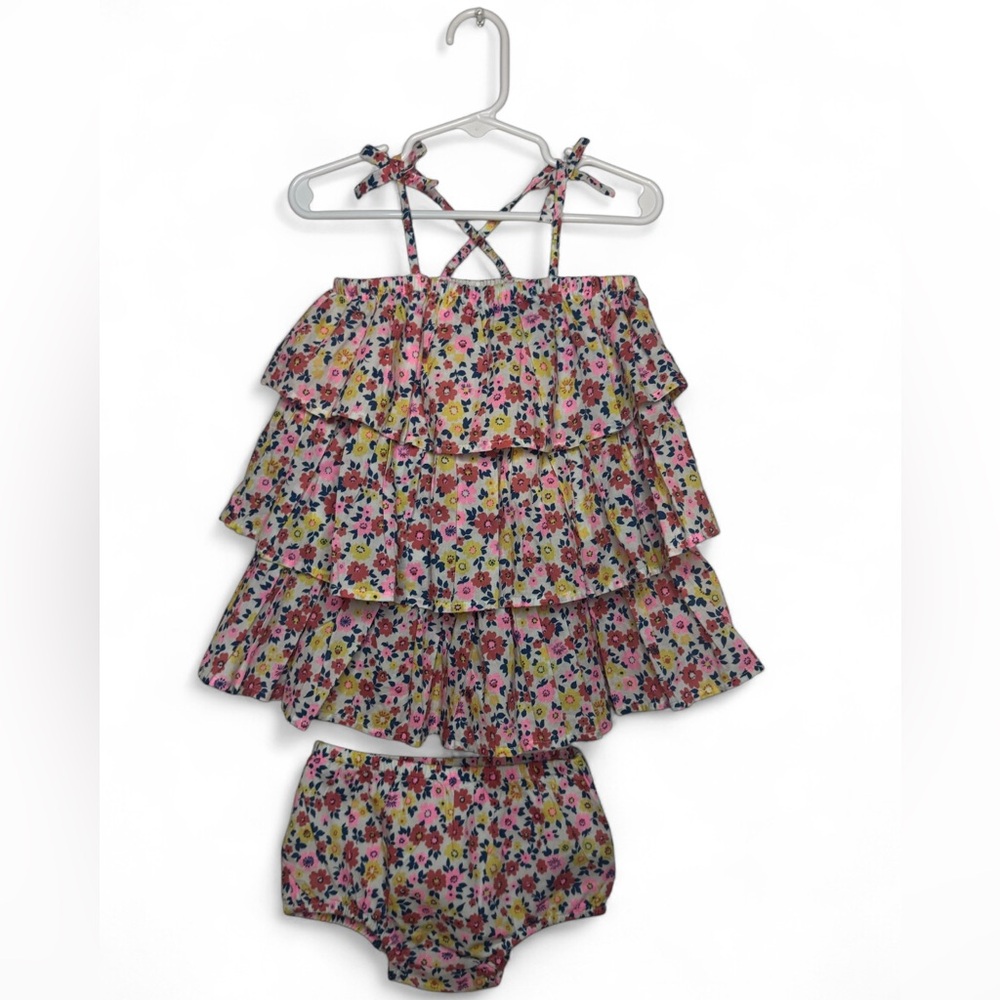TUCKER +TATE Flouncy Print Sundress Baby White Field FLORAL